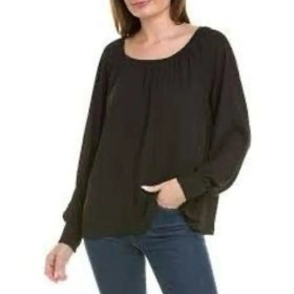 CAbi‎ Black Round Trip Blouse #4338 Long Sleeves Size Small - Picture 3 of 10
